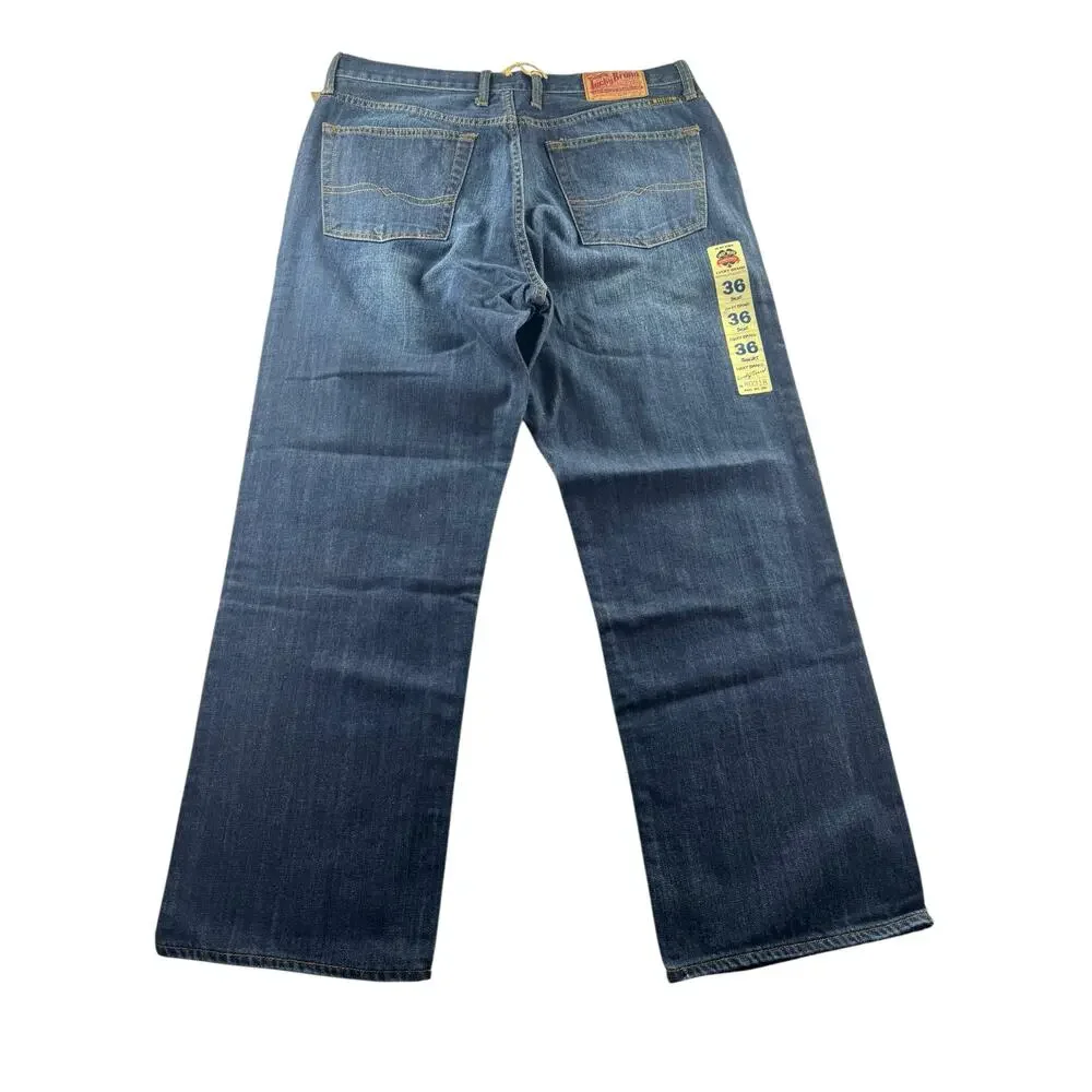 Lucky Brand 181 Relaxed Straight Mens Jeans Size 36 Short Dark Wash NWT